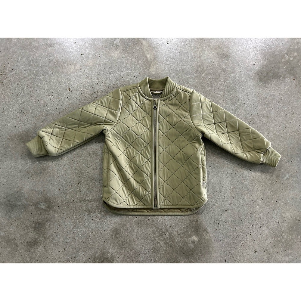 WHEAT Danish Quilted Jacket SZ 2 Green Khaki Unisex